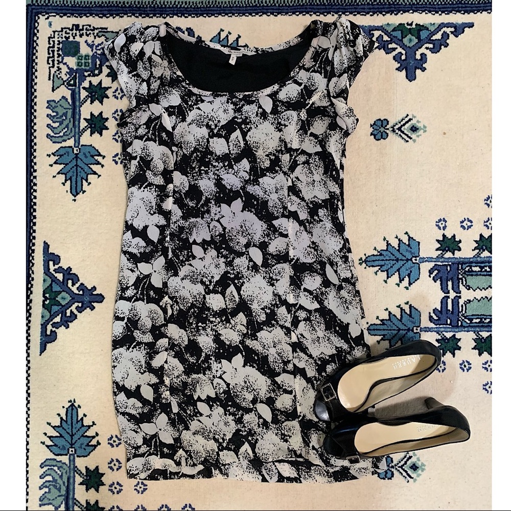BCBG dress, black flower pattern